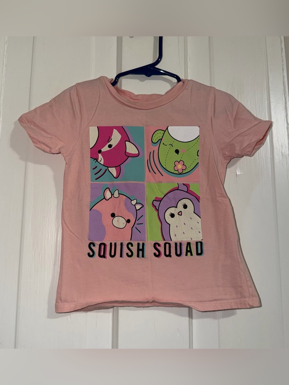 Girls size 5 shirt Pink 'Squish Squad' Kids Short Sleeve Graphic Tee